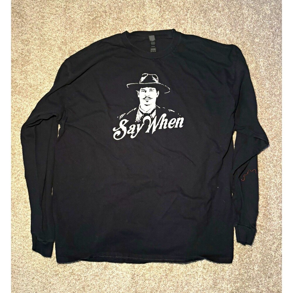 Men’s “Say When” Doc Holiday Graphic T Shirt Long Sleeve Size 2XL